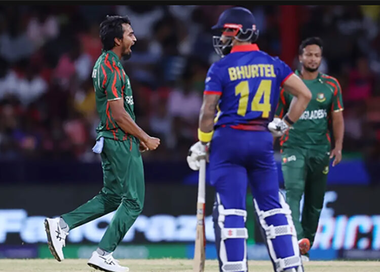 নেপালকে হারিয়ে টি২০ বিশ্বকাপের সুপার এইটে বাংলাদেশ